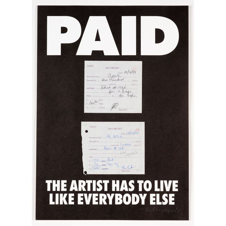 Billy Apple 'Paid: The Artist Has to Live Like Everybody Else'