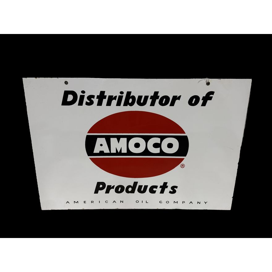 Distributor Of Amoco Products American Oil Company Ds Porcelain Sign