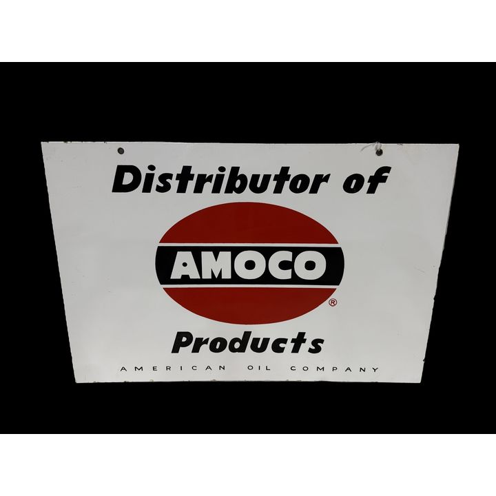 Distributor Of Amoco Products American Oil Company Ds Porcelain Sign
