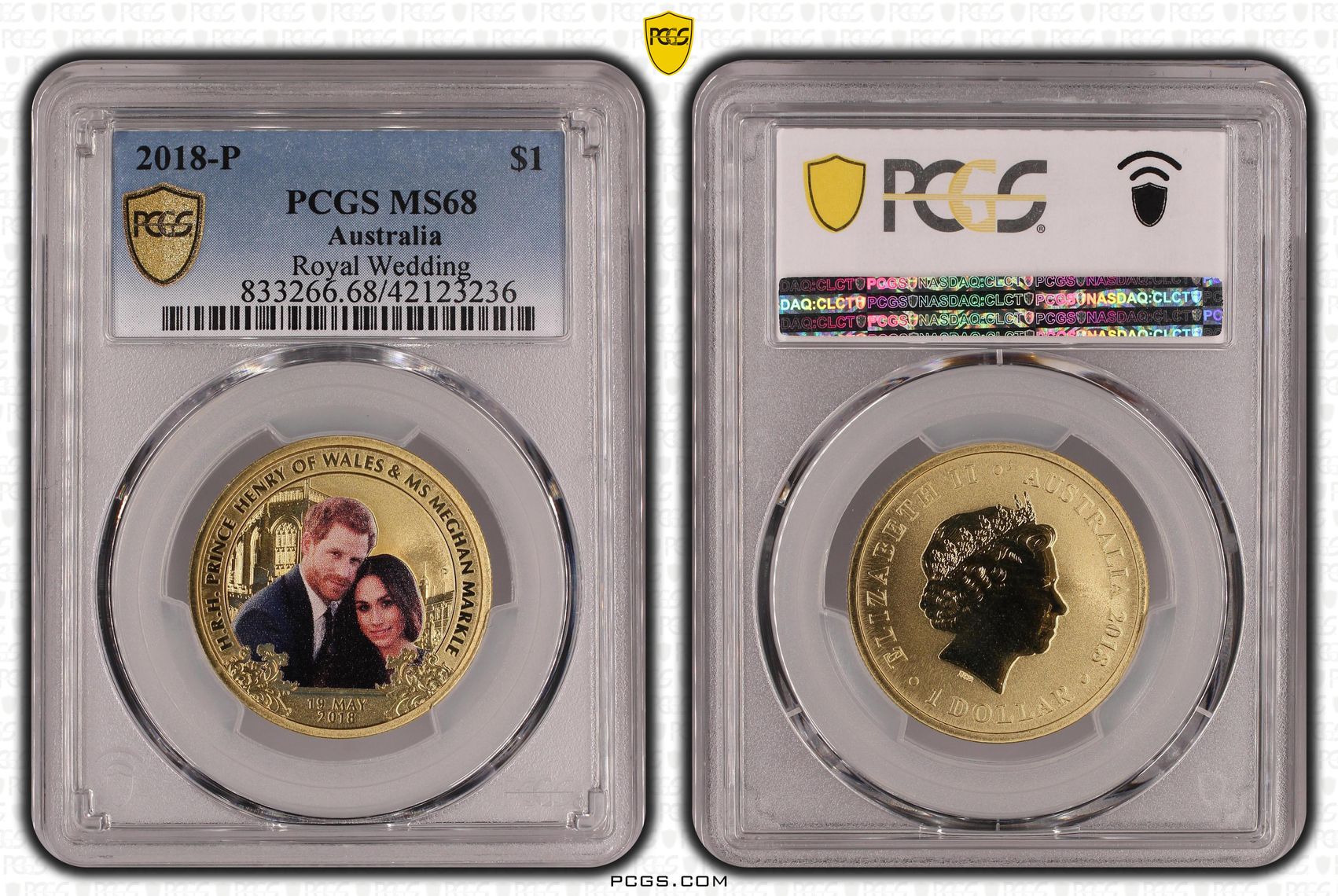 Royal Wedding, One Dollar, 2018-P, PCGS MS68