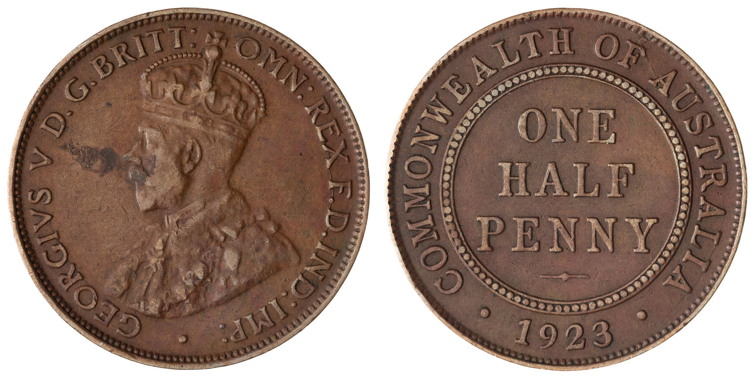 George V, Halfpenny, 1923, aVF