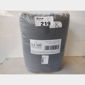 LUSCIOUS LIVING - DUVET COMFORTER - QUILTED COVER SET - 2 PILLOW CASES - - CHARCOAL GREY - KING -