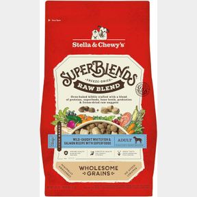 3.25 POUND (PACK OF 1) STELLA & CHEWY'S SUPERBLENDS RAW BLEND WHOLESOME GRAINS WILD-CAUGHT WHITEFISH & SALMON RECIPE WITH SUPERFOO
