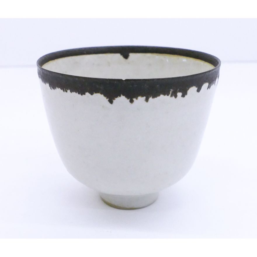 Dame Lucie Rie ''Manganese Drip Cup'' Stoneware