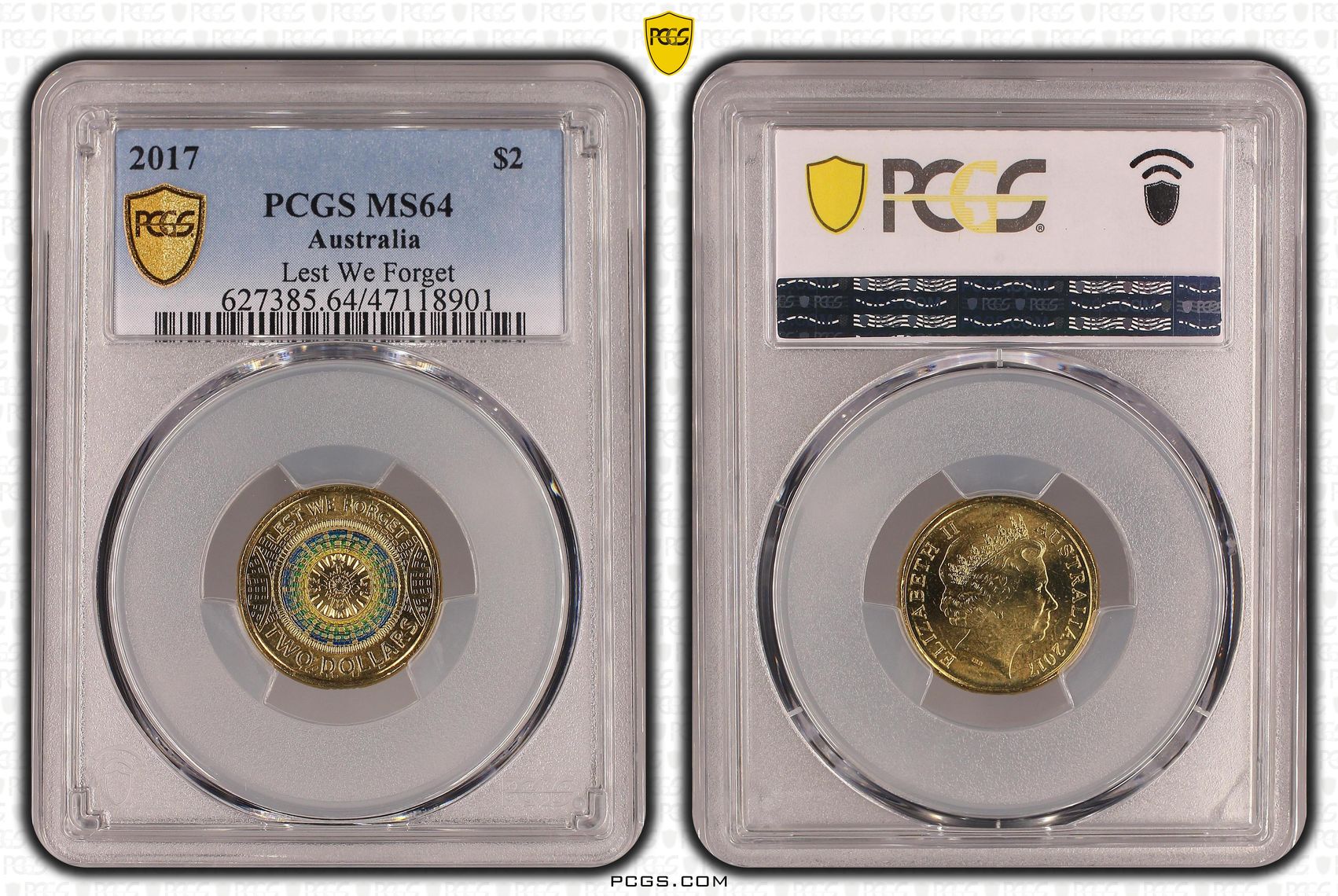 Lest We Forget Colorized, Two Dollar, 2017, PCGS MS64