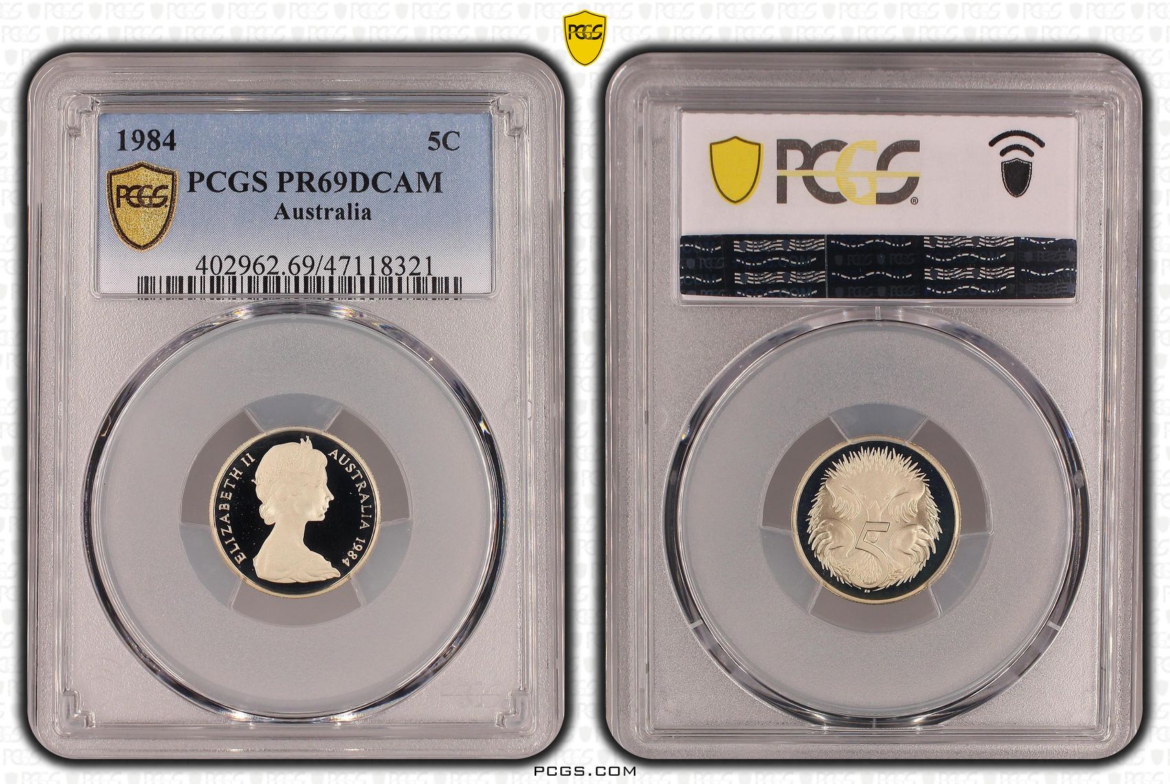 Elizabeth II, Five Cent, 1984, PCGS PR69DCAM