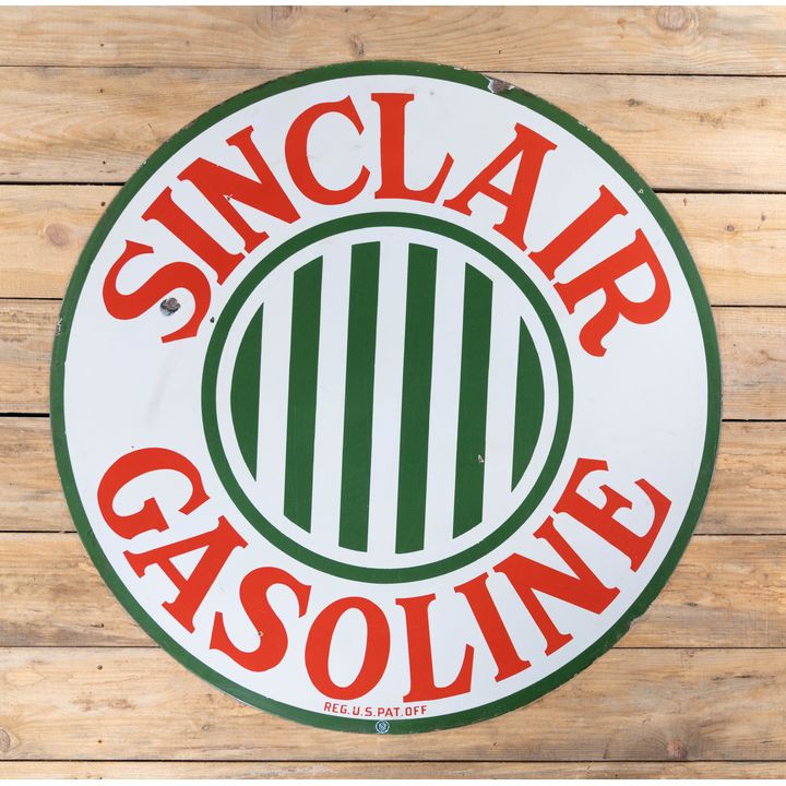 48" Sinclair Gasoline Stripe Logo Single Sided Porcelain Sign TAC 8.25