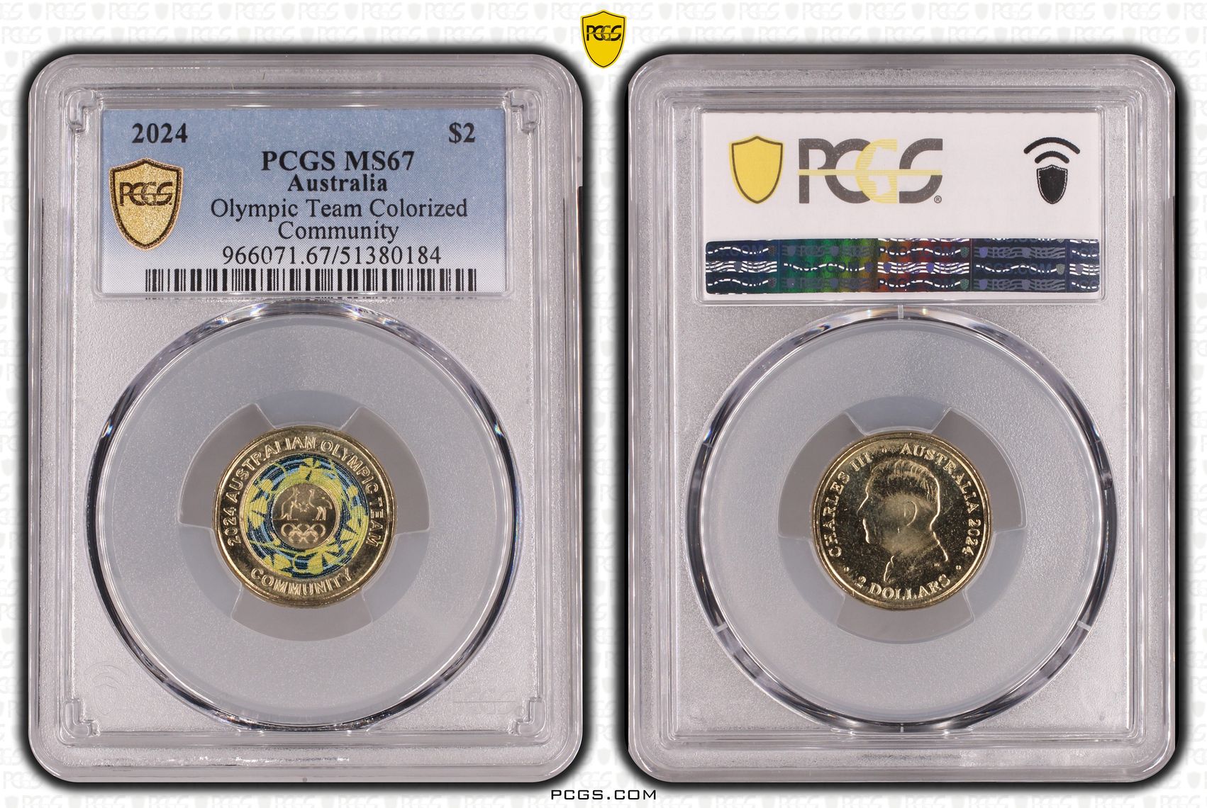 Olympic Team Colorized Community, Two Dollar, 2024, PCGS MS67