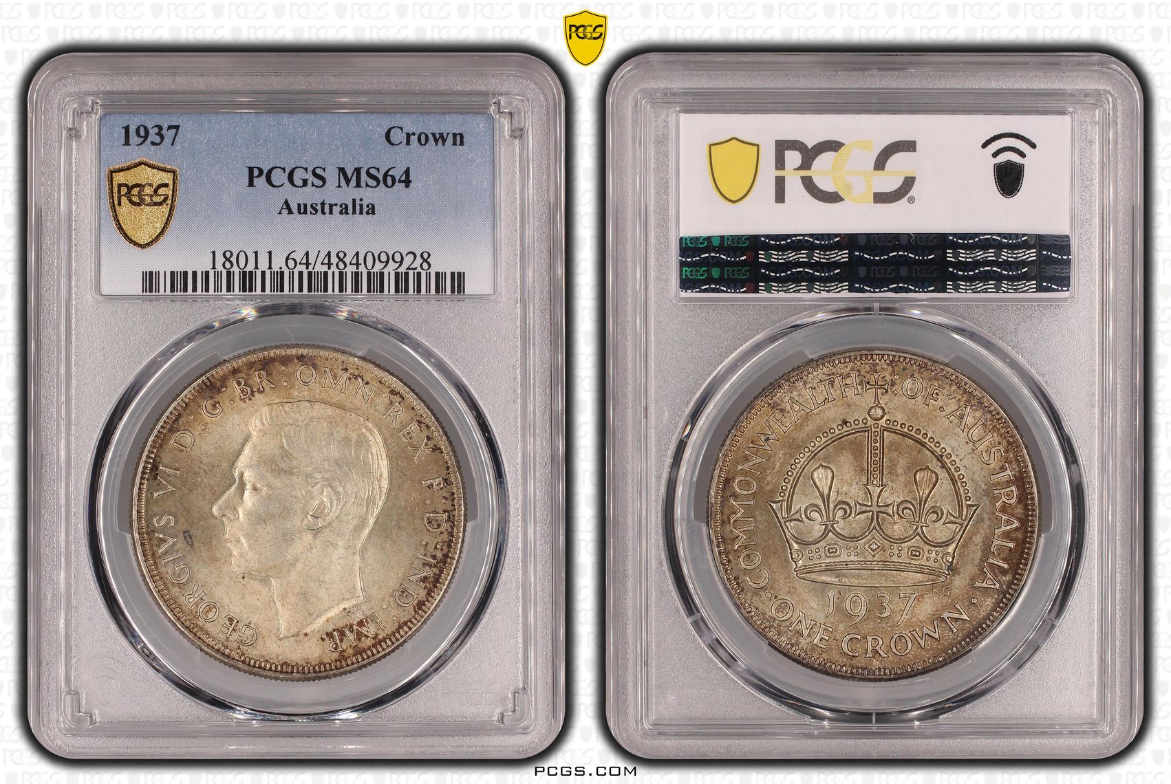 George VI, Crown, 1937, PCGS MS64