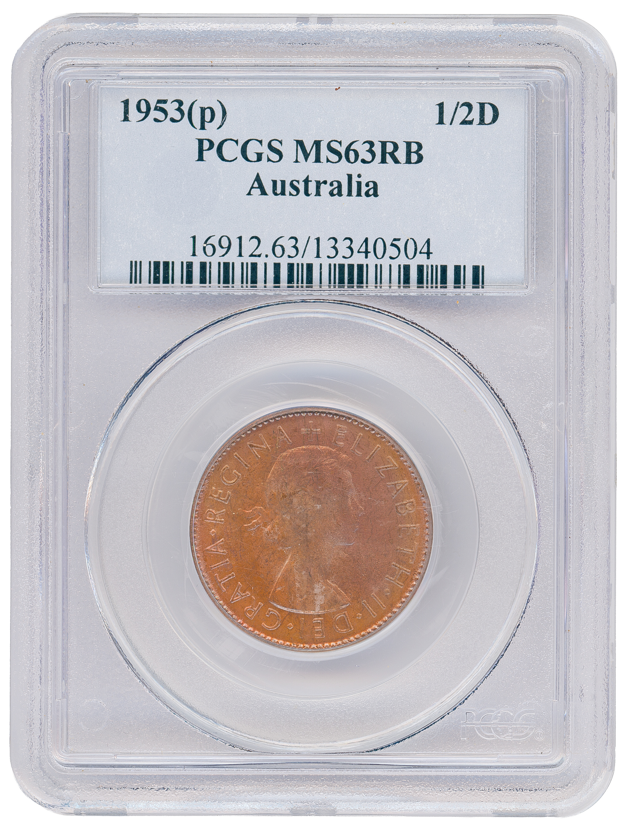 29 · Halfpenny, 1953, PCGS MS63RB