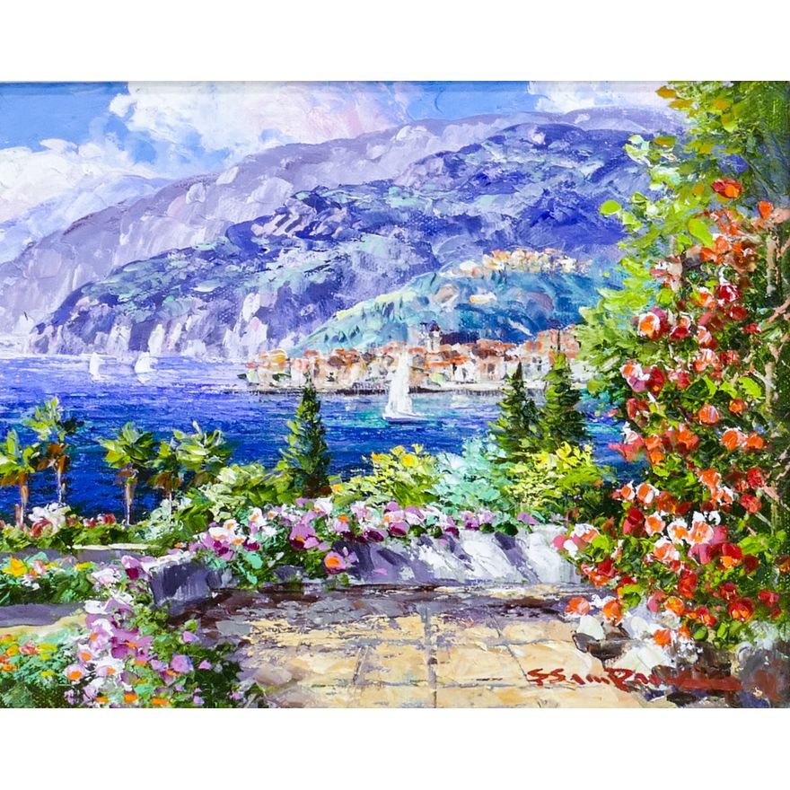 Sam Park ''Lake Bellagio'' Oil on Canvas