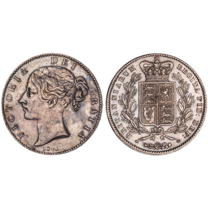 Great Britain, Victoria, Crown, 1845, aEF