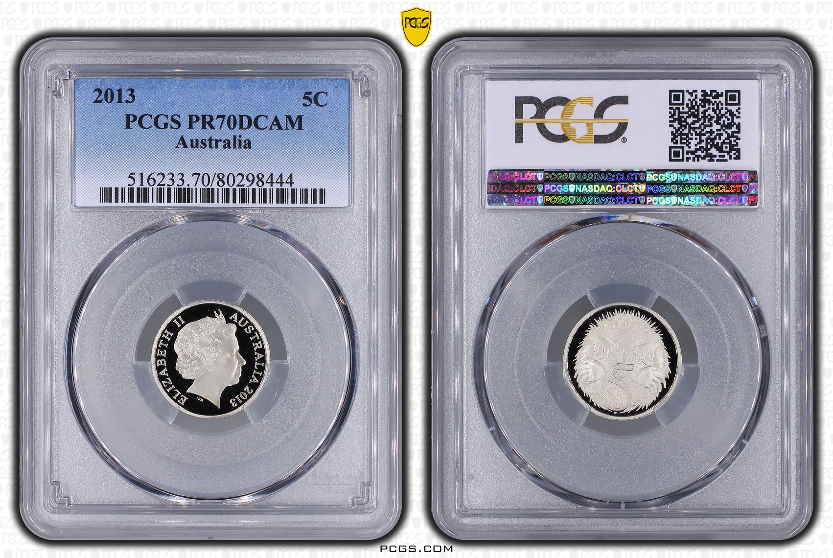 Top pop, Five Cent, 2013, PCGS PR70DCAM