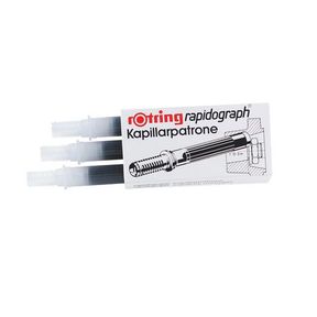 rOtring Rapidograph Ink Capillary Cartridges Box of 3 Black Ink|