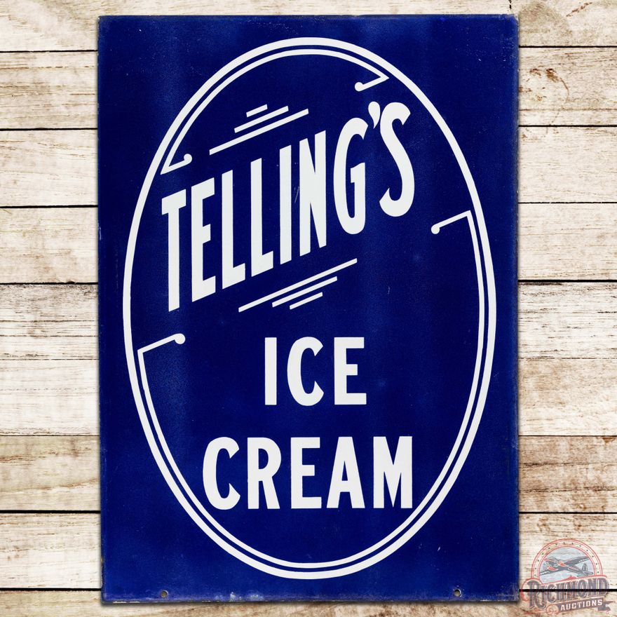 Tellings Ice Cream DS Porcelain Sign