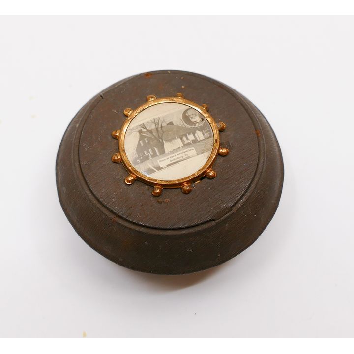 Antique General Lee's Headquarters Tin Pillbox- 2''