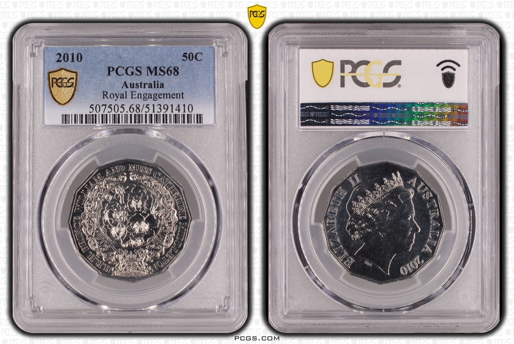 Royal Engagement, Fifty Cent, 2010, PCGS MS68