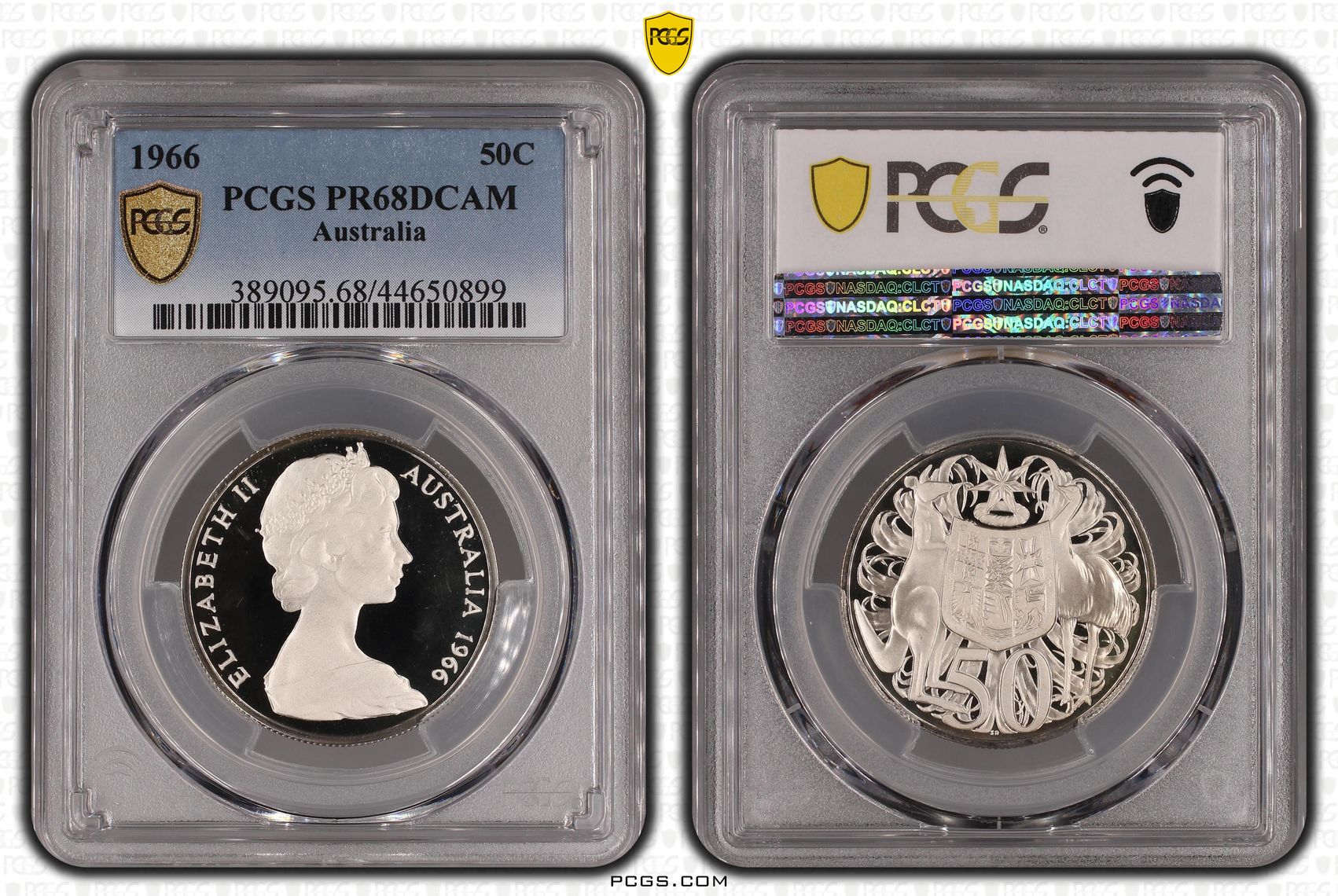 1966 Australian Fifty Cent, 50c Silver Proof PCGS - PR68DCAM -899