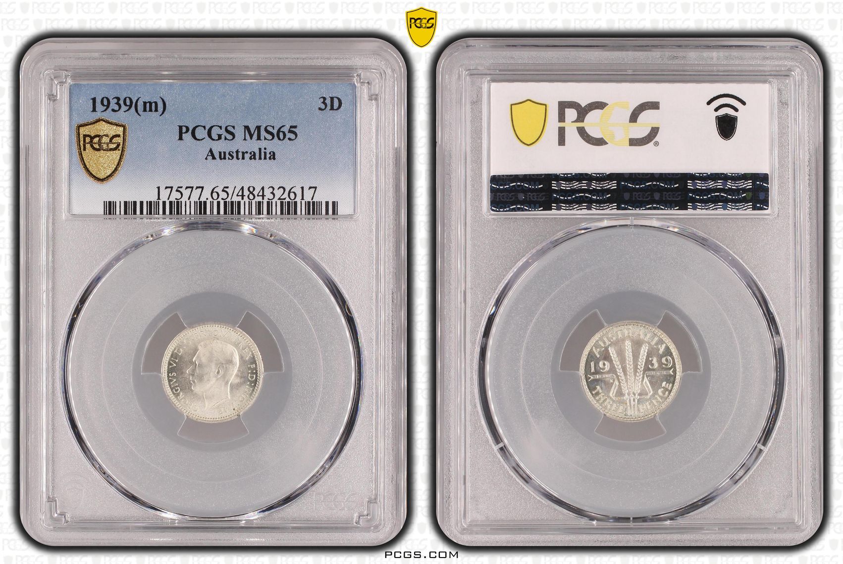 George VI, Threepence, 1939(m), PCGS MS65