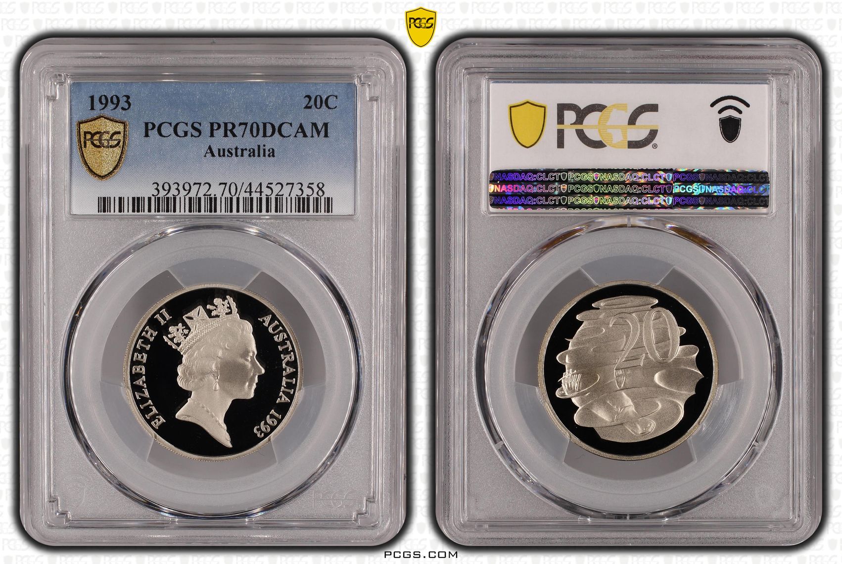 487 · 1993 Australia Twenty Cent, 20c PCGS - PR70DCAM POP 16/0 -358