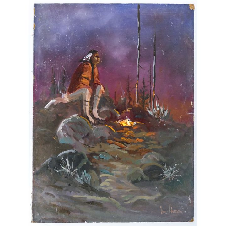 Gene Amondson ''Night Watch'' Oil on Masonite 20''x16''