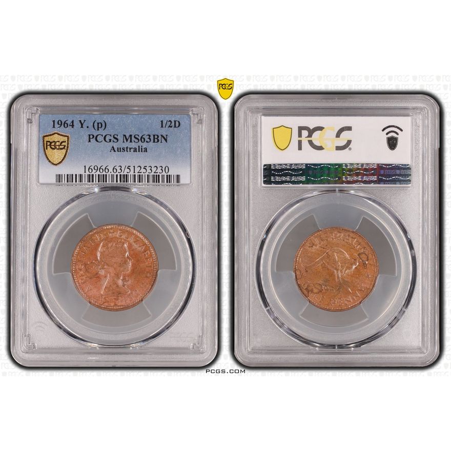 Elizabeth II, Half Penny, 1964, PCGS MS63BN