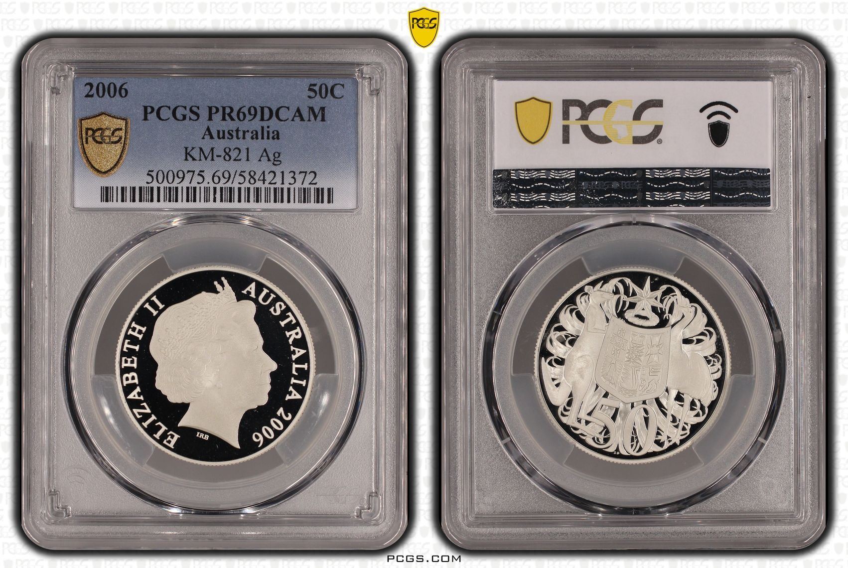 KM-821 Silver Round, Fifty Cent, 2006, PCGS PR69DCAM