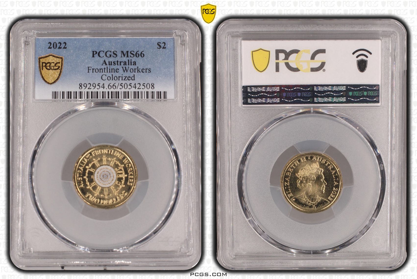 Frontline Workers Colourised, Two Dollar, 2022, PCGS MS66