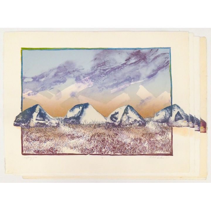 6pc Kent Lovelace ''Raspberry Ginko'' Lithographs