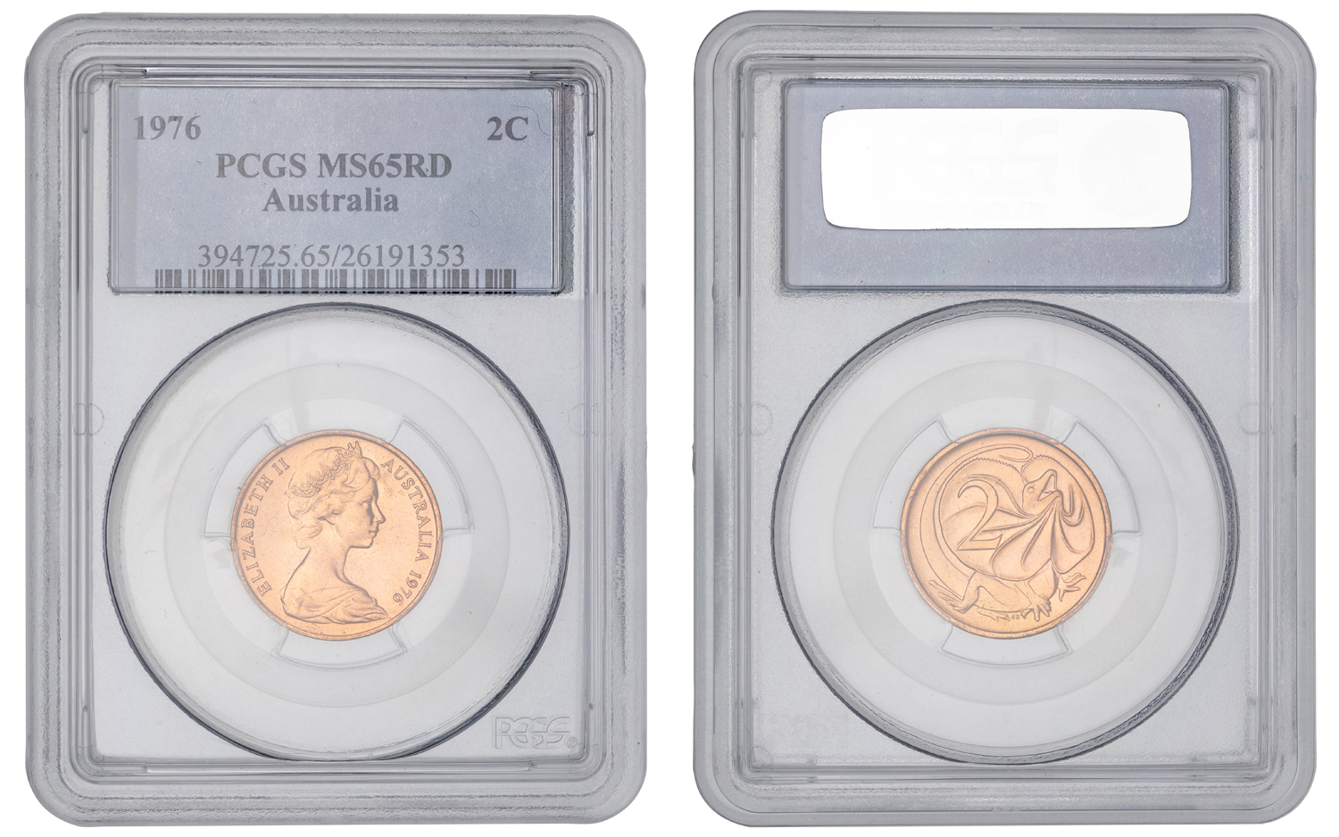 Elizabeth II, Two Cent, 1976, PCGS MS65RD