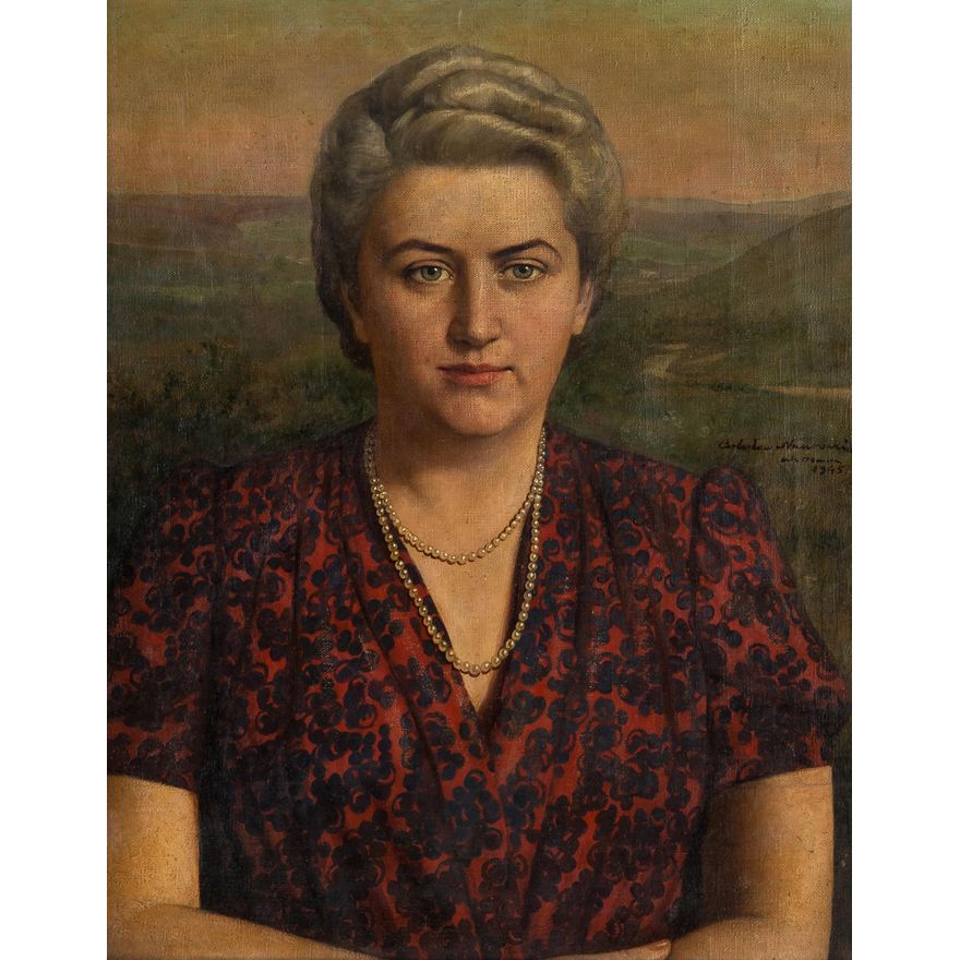 Bolesław Nawrocki | Portret damy ze sznurem pereł, 1945 r.