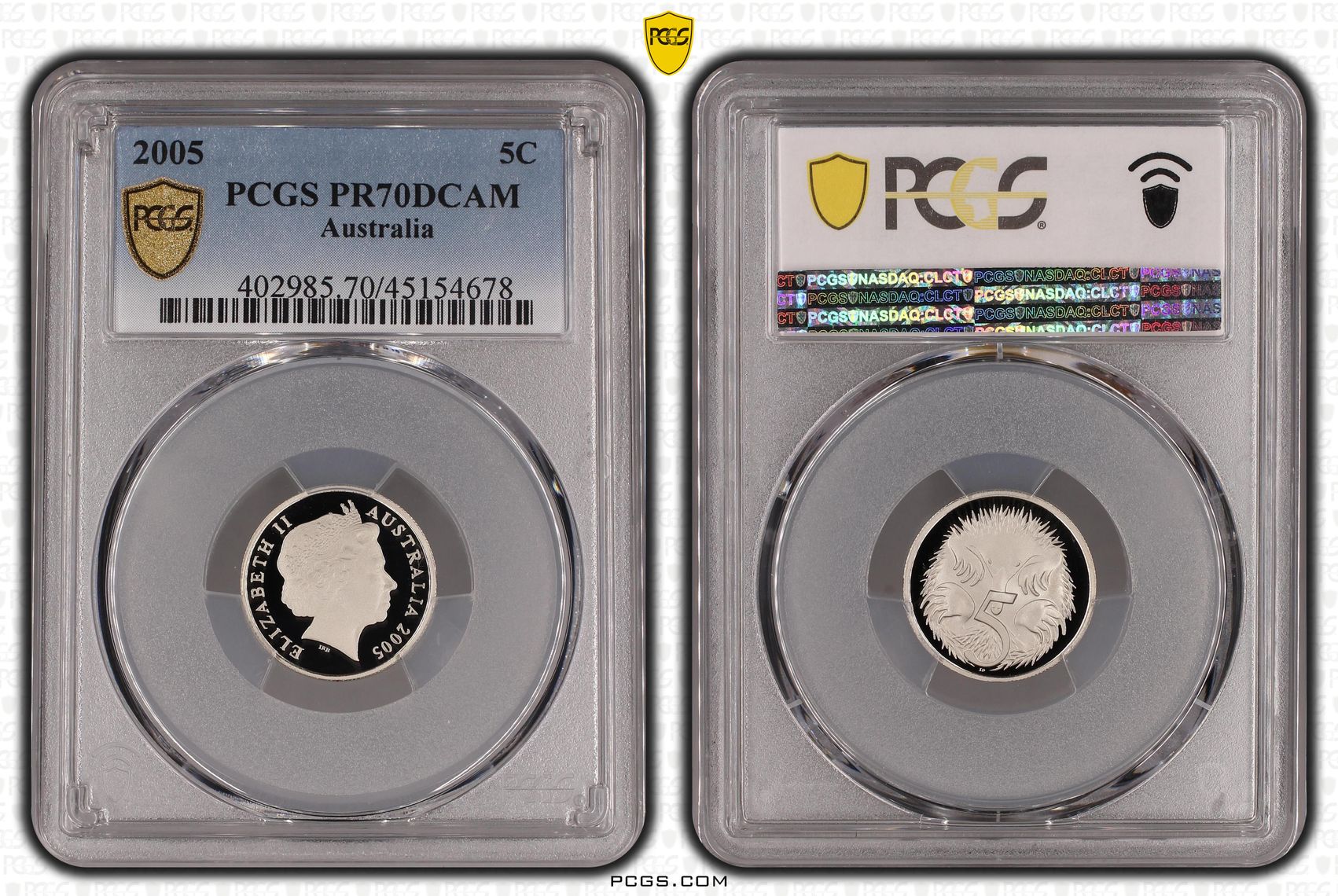 Elizabeth II, Five Cent, 2005, PCGS PR 70DCAM
