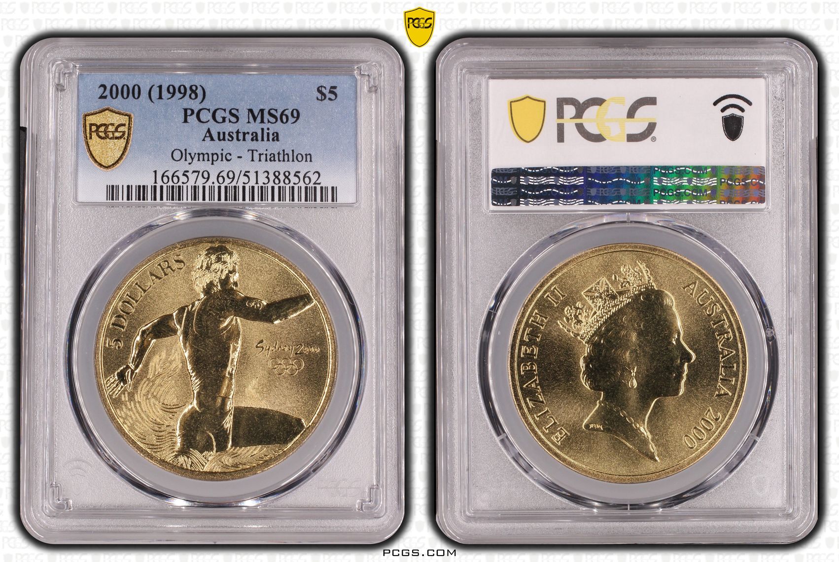 Olympic - Triathlon, POP 11/0, Five Dollar, 2000, PCGS MS69