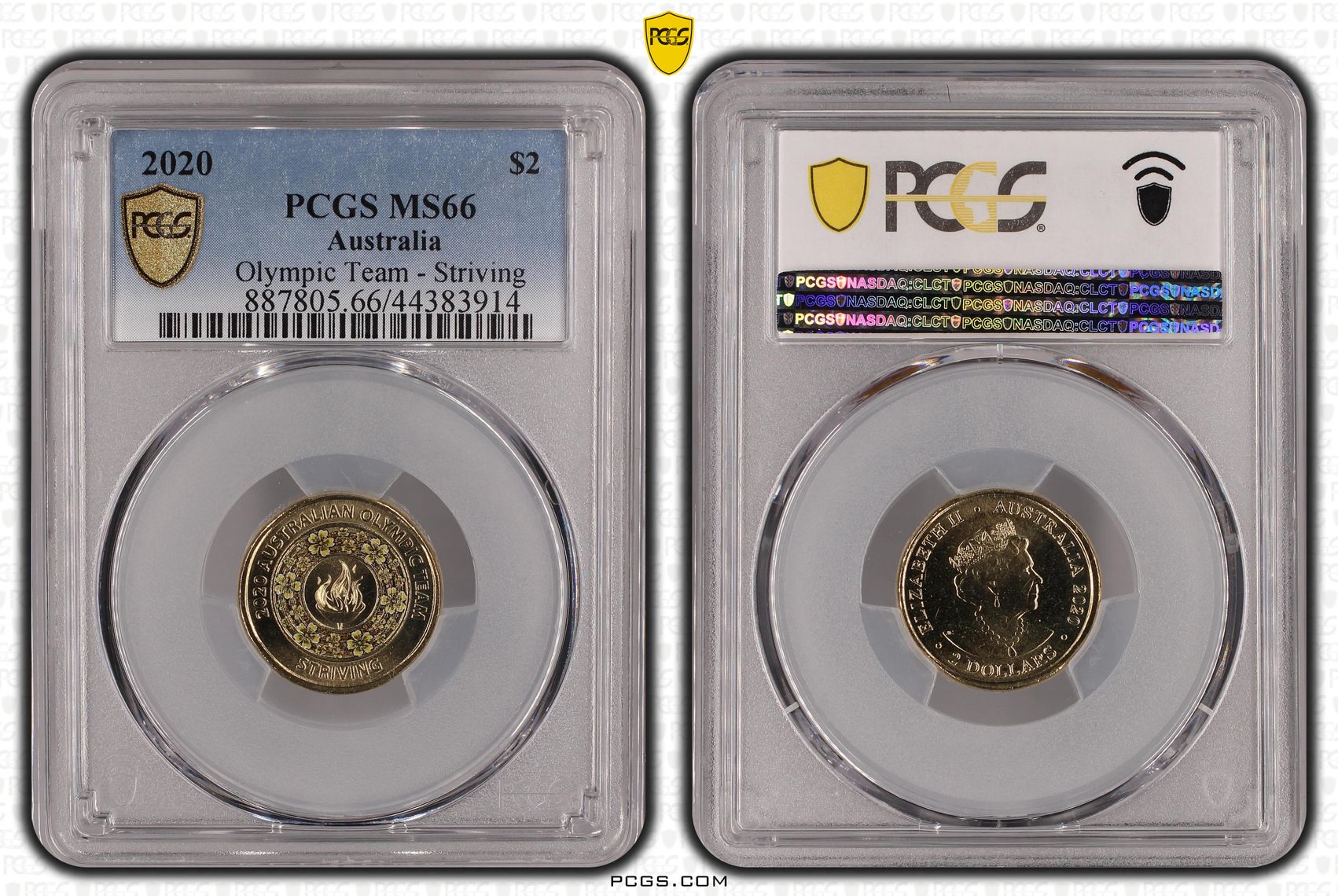 Olympic Team - Striving, Two Dollar, 2020, PCGS MS66