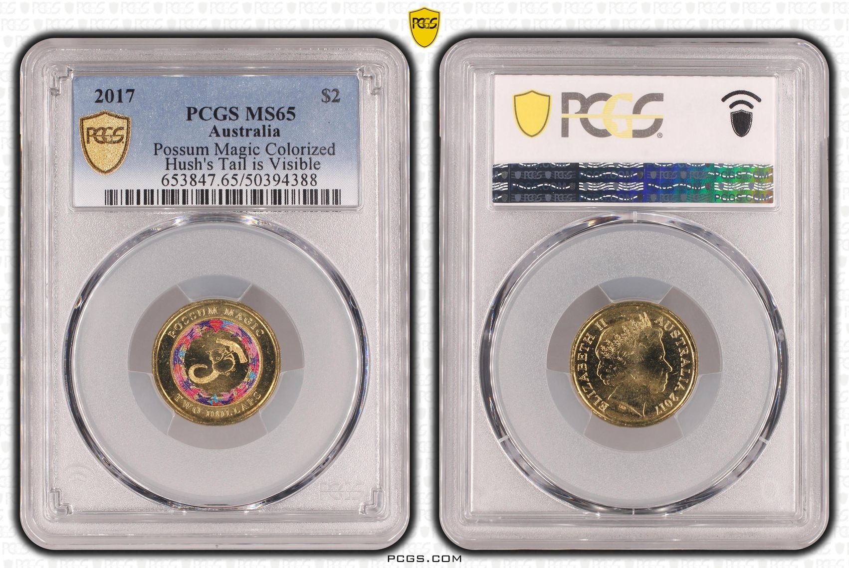 435 · Elizabeth II, Possum Magic - Hush's Tail is Visible , Two Dollar, 2017, PCGS MS65