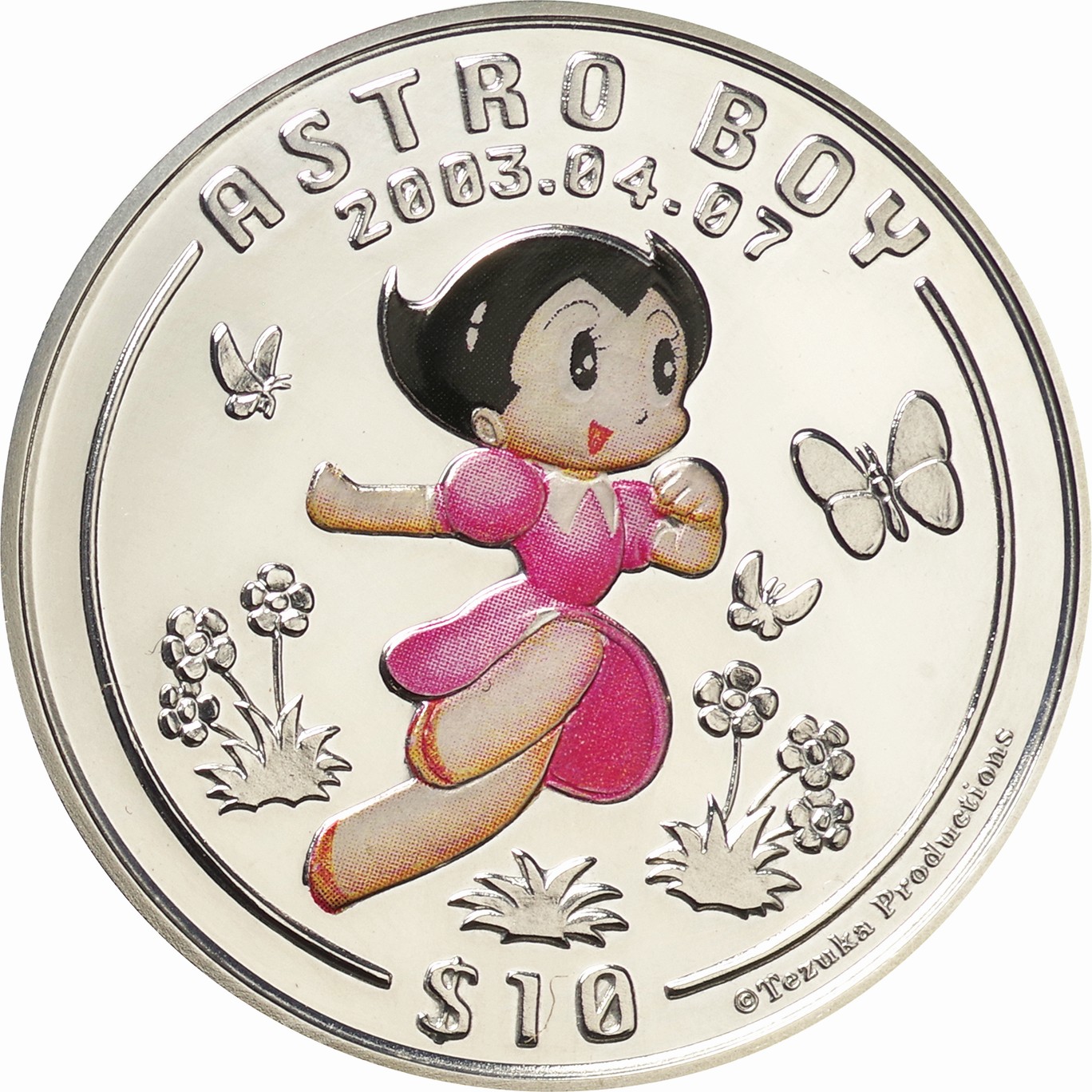 アトムとその仲間達　10ドルカラー銀貨　3種セット　2003年　シエラレオネ シエラレオネ-Sierra Leone. プルーフ. Proof. Silver. 10ドル