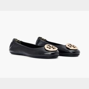 TORY BURCH MINNIE TRAVEL BALLET WITH METAL LOGO SZ 7