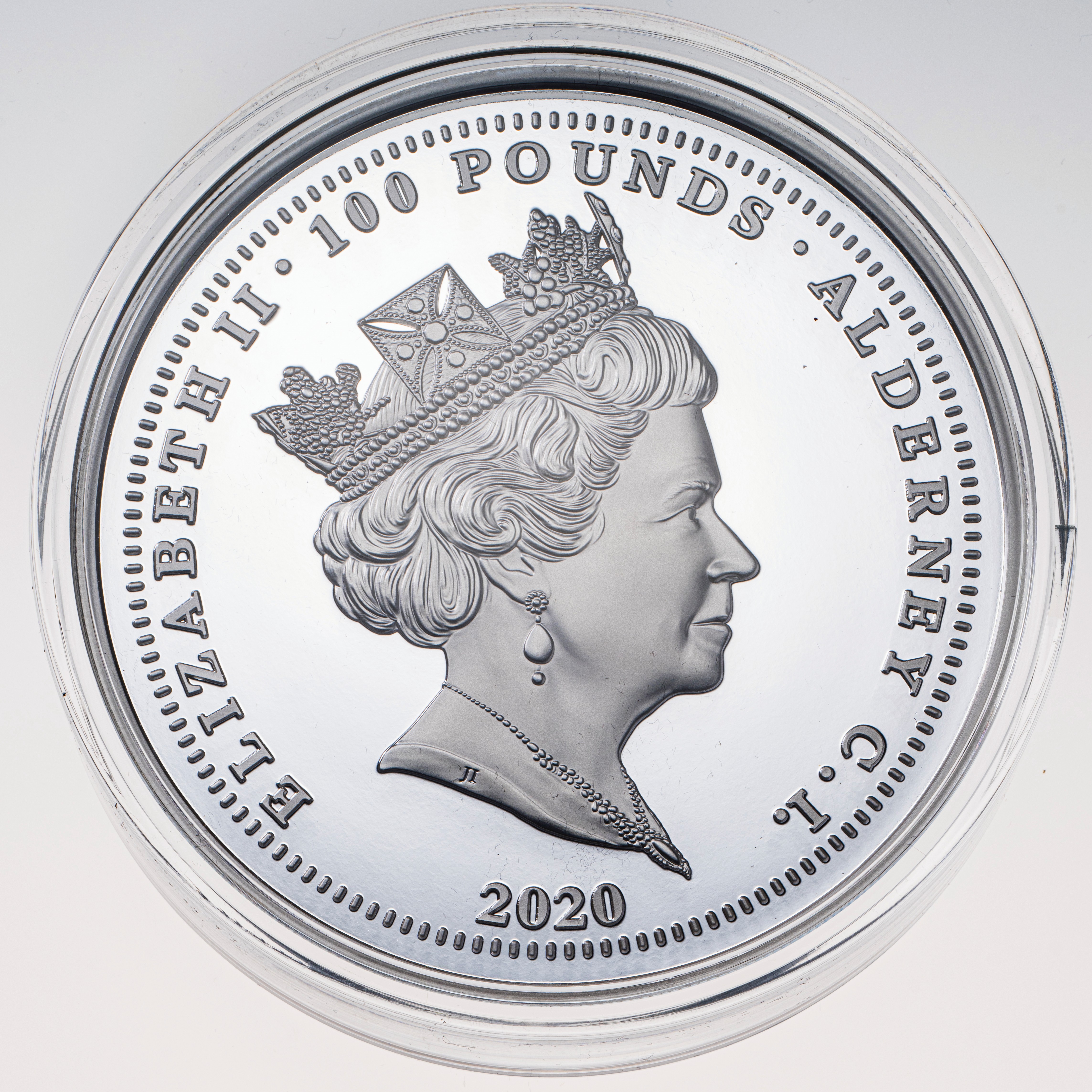オルダニー-Alderney. スリーグレイセス 100ポンド銀貨 2020年