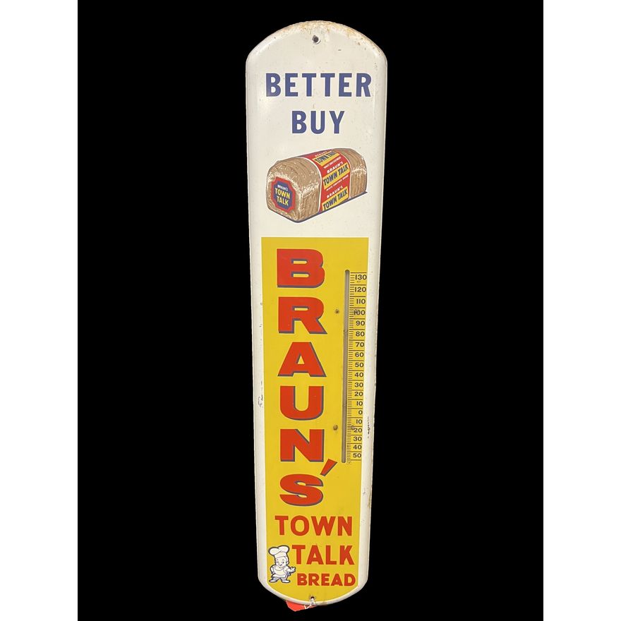 Better Buy Braun's Town Talk Bread Tin Metal Thermometer