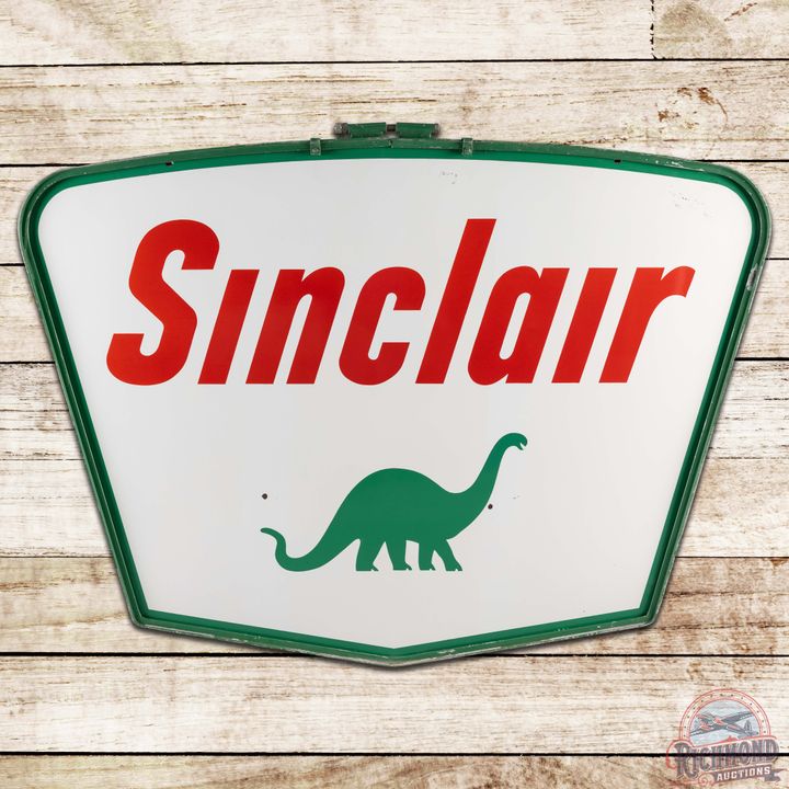 1963 Sinclair Gasoline 42" DS Porcelain ID Sign w/ Ring