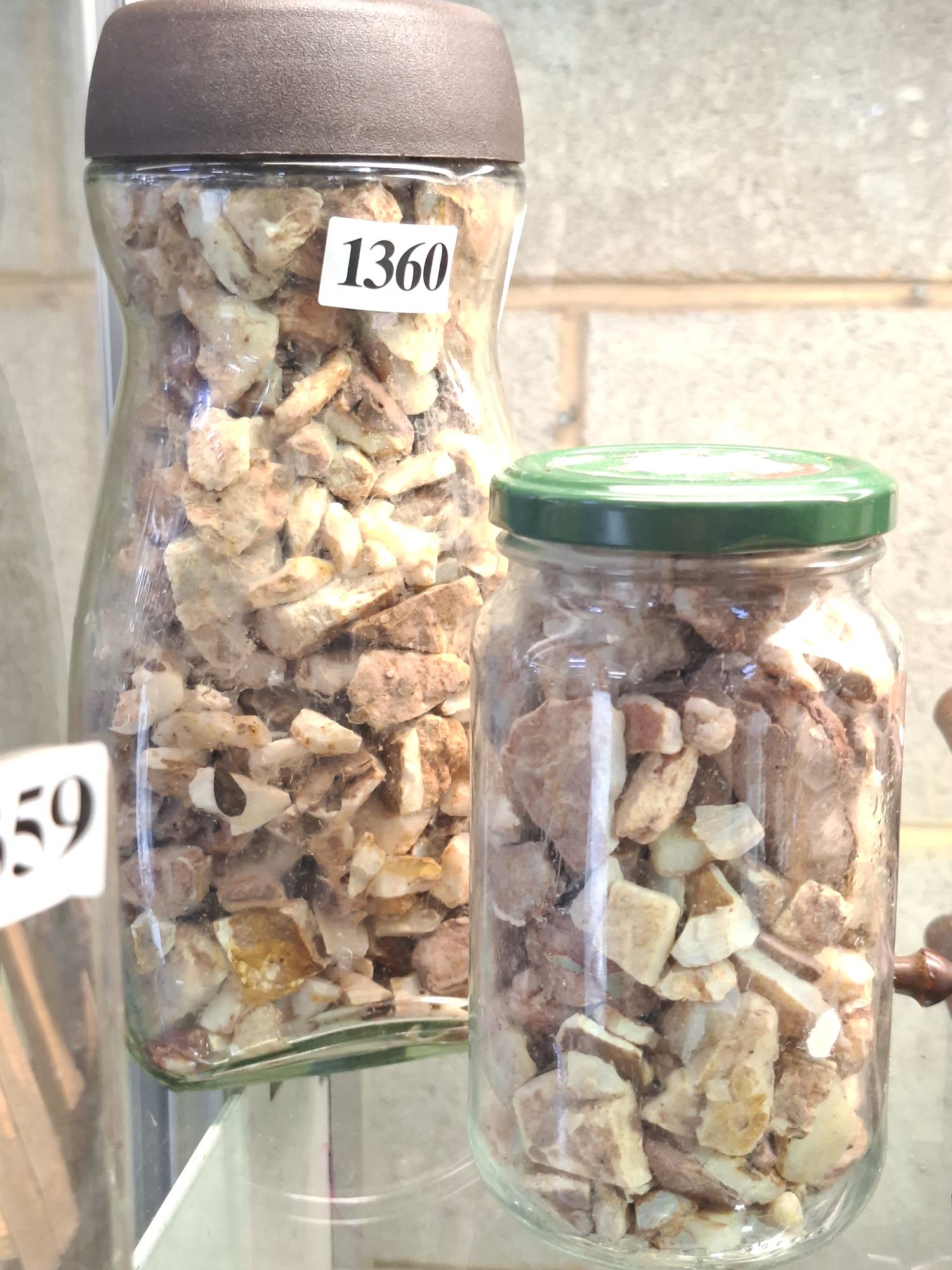 1360 · TWO JARS OF OPALS