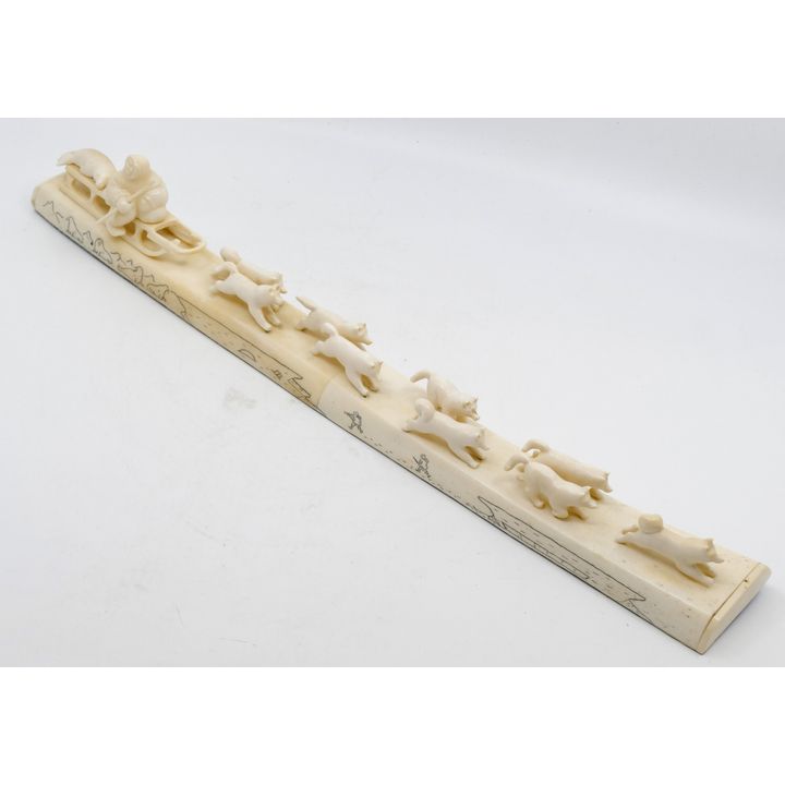 Eskimo Carved Dog Sled Model 17''