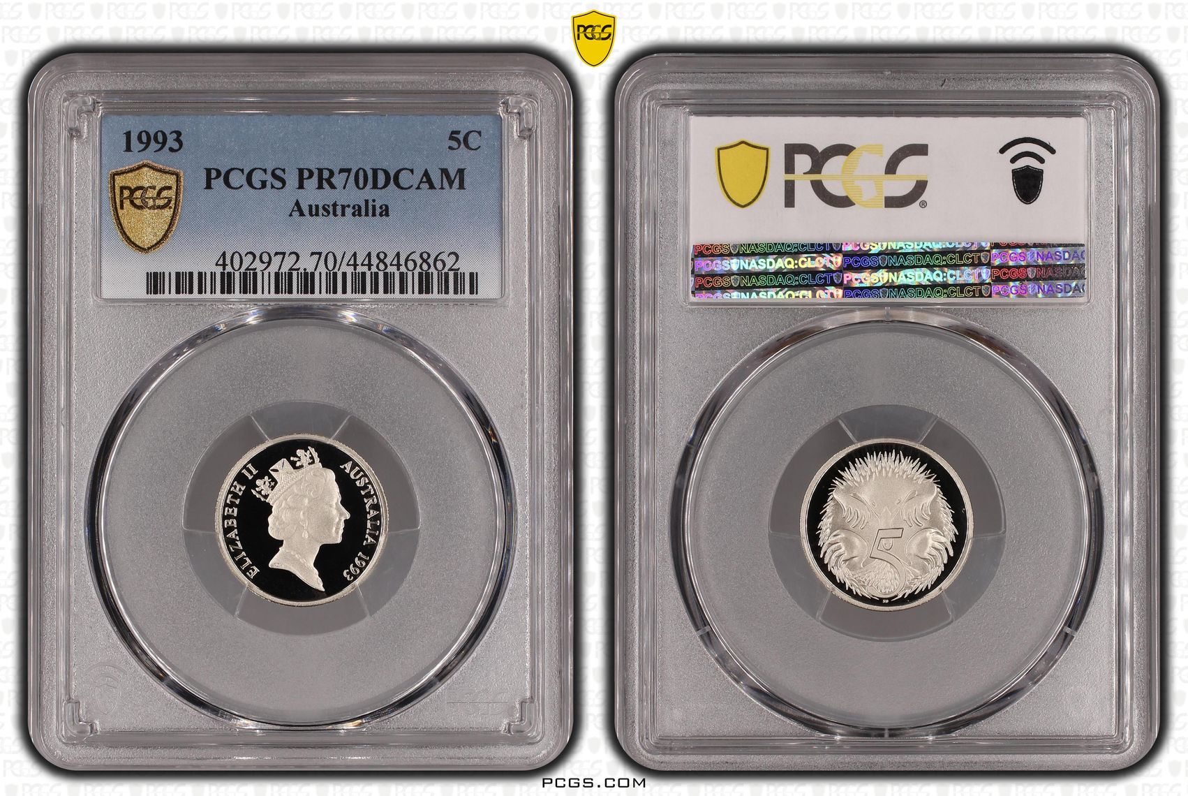 394 · 1993 Australian Five Cent, 5c Proof PCGS - PR70DCAM POP 30/0 -862
