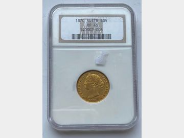 1870 AUSTRALIAN VICTORIA SYDNEY MINT GOLD SOVEREIGN XF40