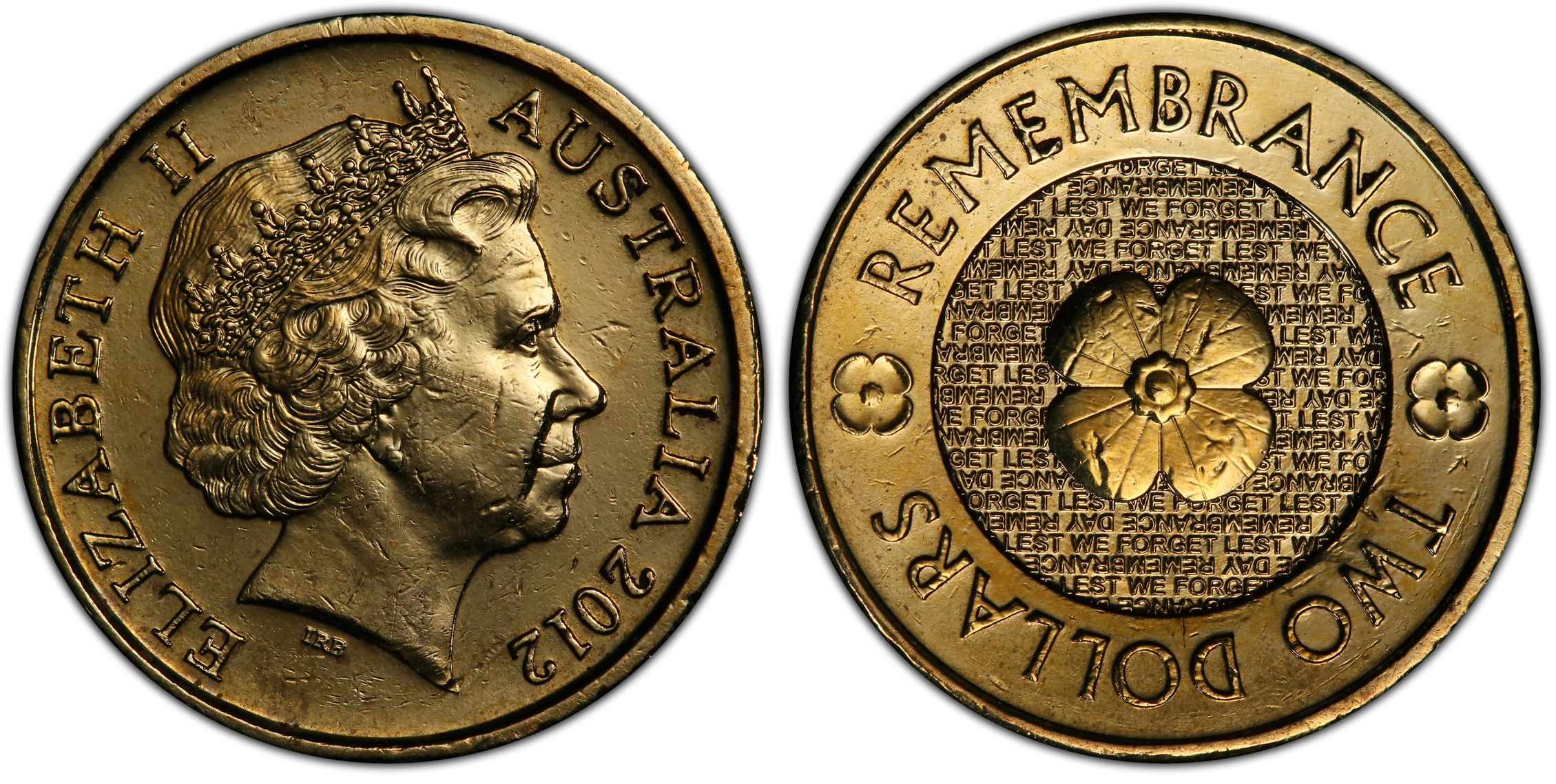 Elizabeth II, Remembrance Day, Two Dollar, 2012, PCGS MS62