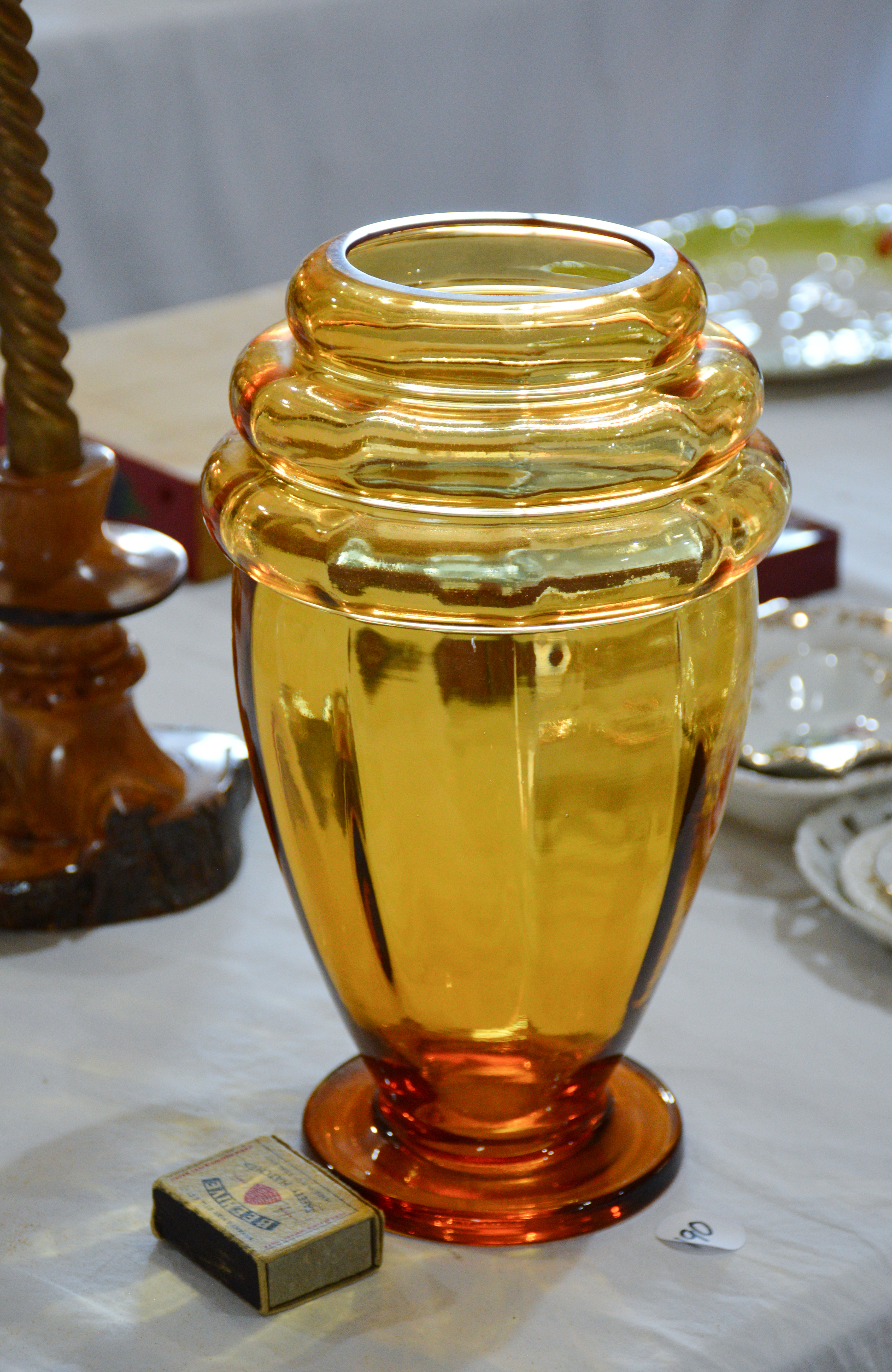 Vintage Amber Glass Vase — NZ auction result