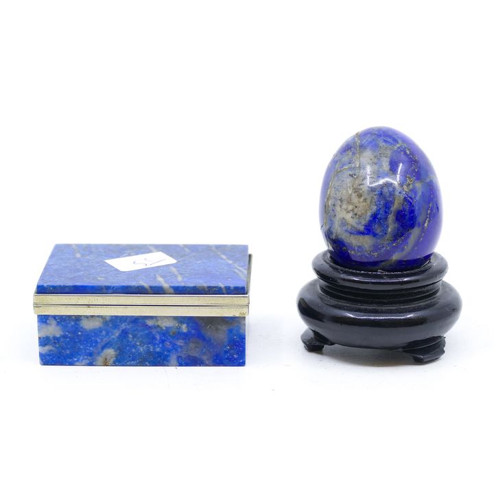 2pc Small Lapis Egg & Box 2''