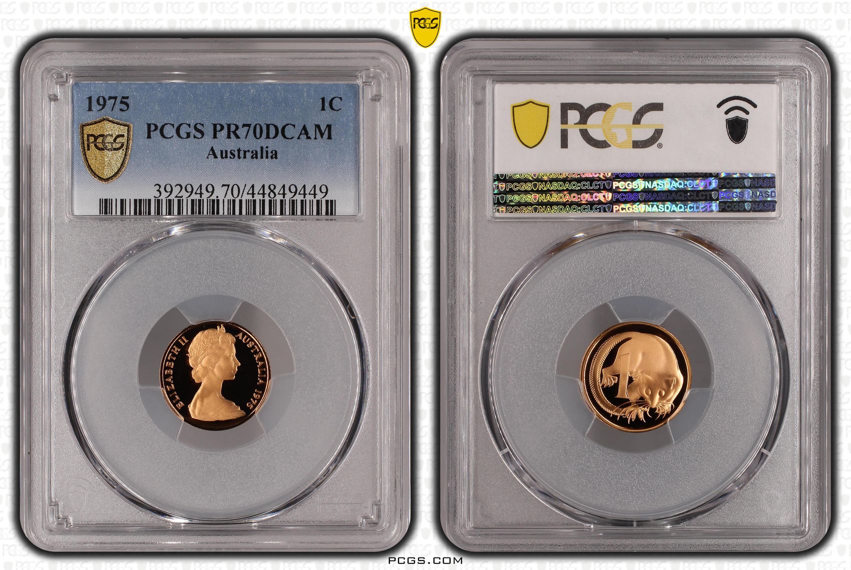 1975 Australia One Cent, 1c PCGS - PR70DCAM POP 2/0 -449
