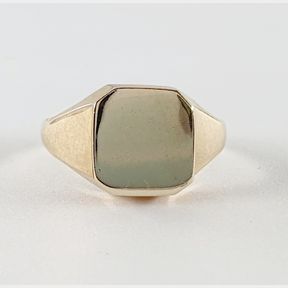 MENS 9CT YELLOW GOLD SIGNET RING - 51929/11687