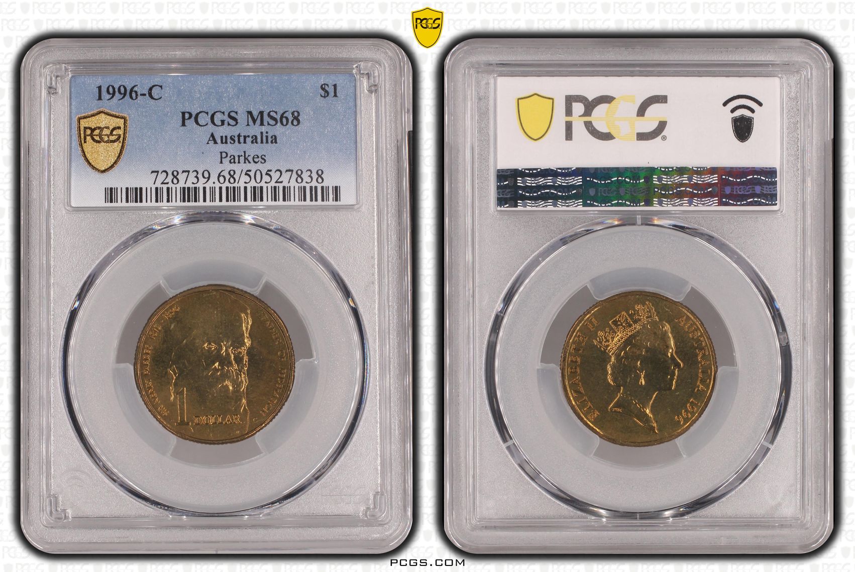 Parkes, POP 5/0, One Dollar, 1996-C, PCGS MS68